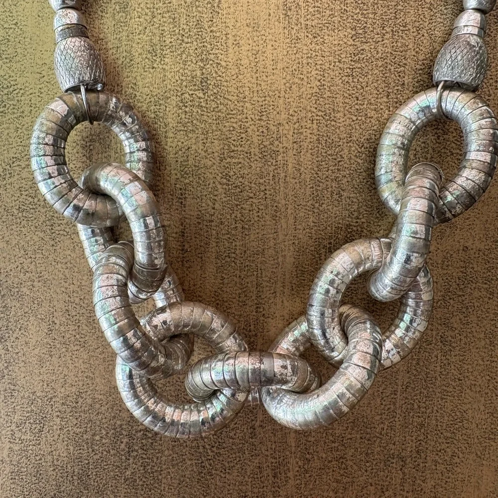 Chunky Silver Chain Necklace - Picture 6 of 8